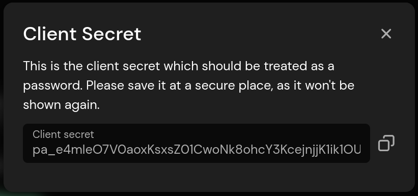 Client ID and Secret