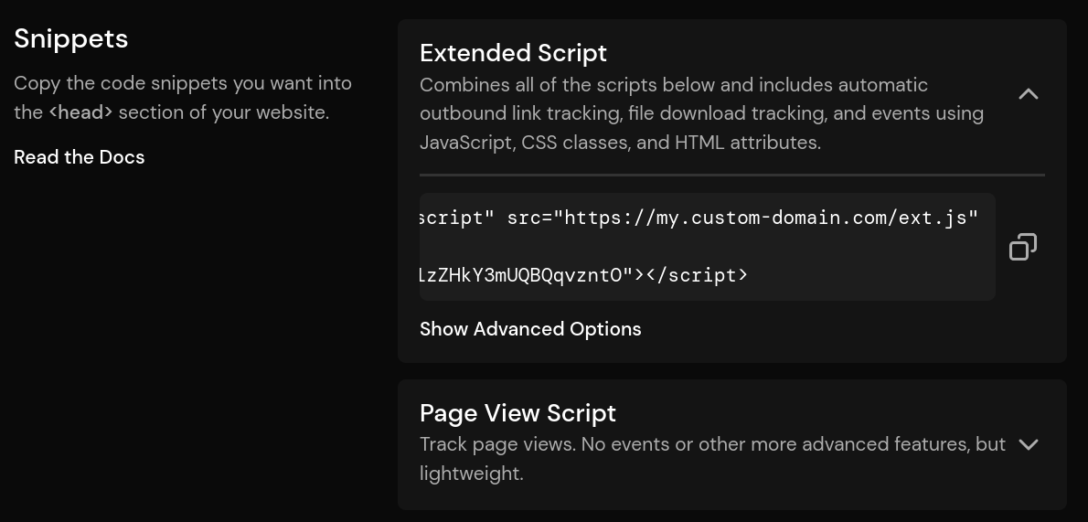 Custom Domain Snippets