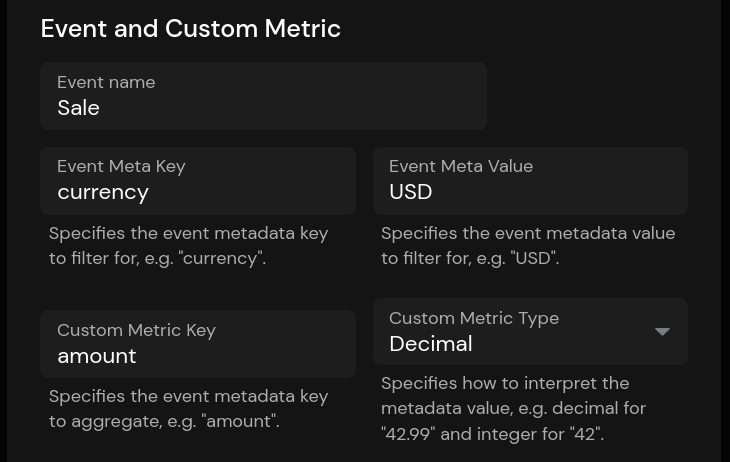 Conversion Goal Custom Metric